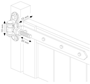 Zawias do furtek drewnianych z zabezpieczeniem antysabotażowym 180° Locinox 4DW