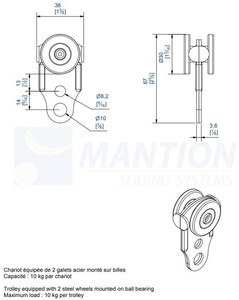 Wózek 2-kołowy MANTION 2731, ocynk