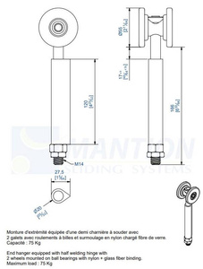 Wózek 2-kołowy do wspawania MANTION 0562SOE, ocynk