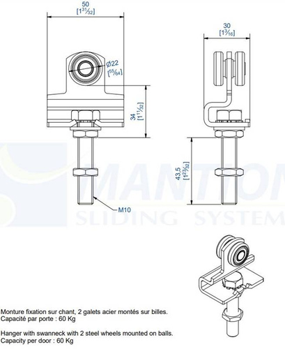 Wózek 2-kołowy MANTION 9211, ocynk