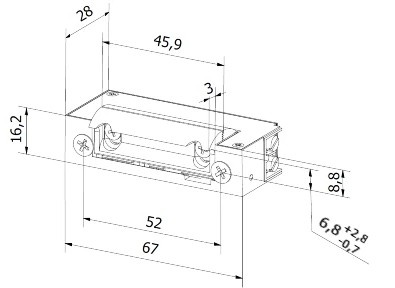 Elektrozaczep BIRA Hartte XS z najmocniejszą sprężyną (-B)