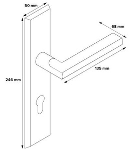 Zewnętrzna klamko-gałka drzwiowa Metal-Bud METRO inox plus