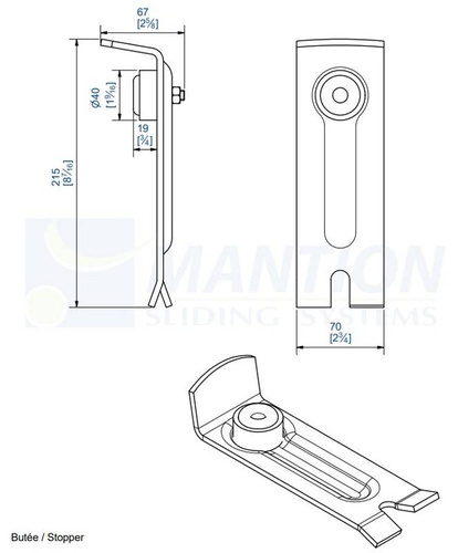 Wzmocniony stoper do wbetonowania MANTION 1095, ocynk