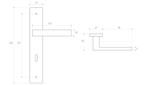 Klamka drzwiowa Metal-Bud QUBIK 72 mm