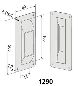 Uchwyt wpuszczany MANTION 1290, ocynk