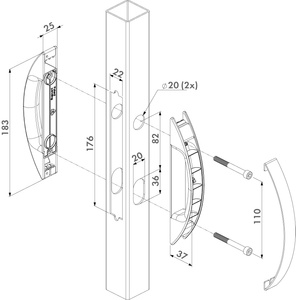 Zestaw ze zintegrowanymi uchwytami od strony zaczepu Locinox UNIWING