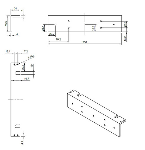 Element montażowy "ZL" BIRA Hartte MG350ZL