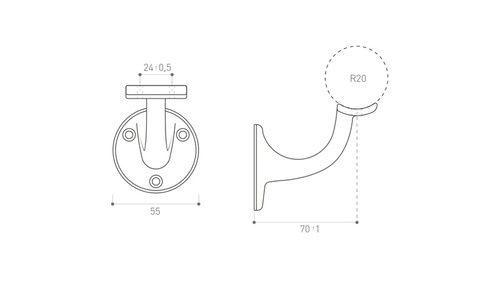 Wspornik poręczy Metal-Bud mały, nierdzewny