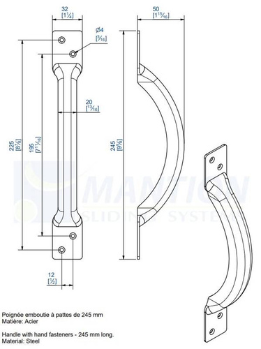 Uchwyt bramowy MANTION 1298, ocynk