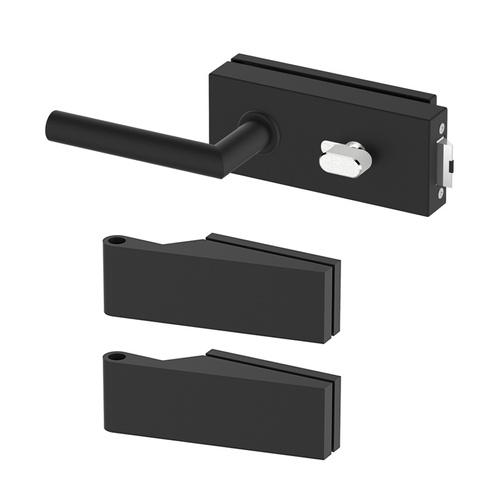 Zestaw okuć do drzwi szklanych Metal-Bud kwadratowy, blokada WC