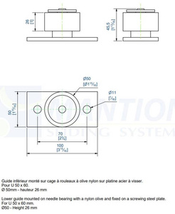 Wzmocniona dolna rolka stabilizująca MANTION 1059, Ø50 mm