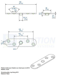 Płytka montażowa do skrzydeł drewnianych MANTION 0036, ocynk
