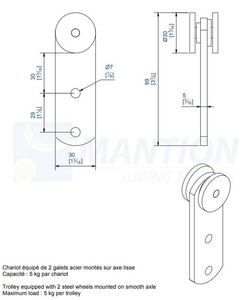 Wózek 2-kołowy MANTION 0731R, ocynk