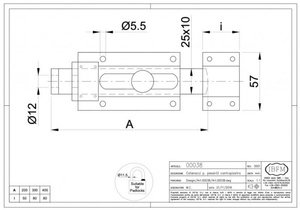 Zasuwa kłódkowa IBFM typ 038, długość 300 mm