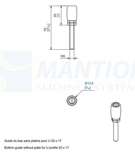Nylonowa rolka prowadząca MANTION 1088, Ø13,5 mm
