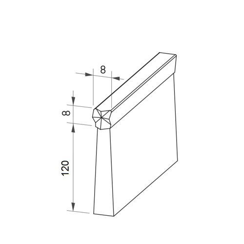 Uszczelka szczotkowa kątowa profil ALU F8-120 1000 mm