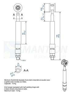 Wózek 2-kołowy do wspawania MANTION 0332SOE, ocynk