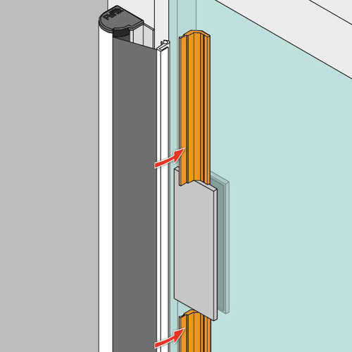 Profil montażowy PLANET LG1 do szklanych drzwi ewakuacyjnych