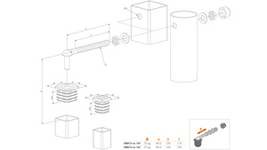 Komplet zawiasów do furtek ogrodowych Locinox GBM12