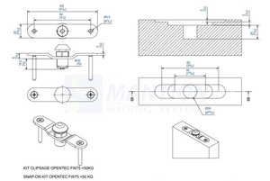 Klipstoper MANTION 9142 do drzwi składanych o wadze do 50 kg