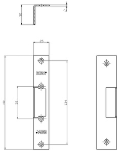 Blacha kątowa do elektrozaczepów BIRA OK-K1, ocynk