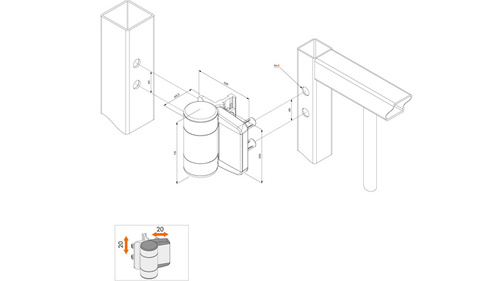 Podwójnie łożyskowany zawias 180° Locinox DINO