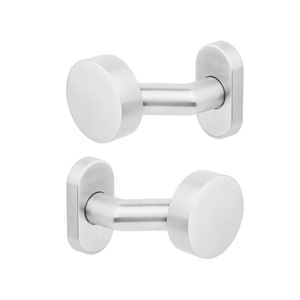 Gałka drzwiowa ukośna, płaska na szyldzie owalnym, nierdzewna Metal-Bud