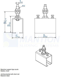 Łącznik szyny z trzpieniem MANTION 5041MC, ocynk