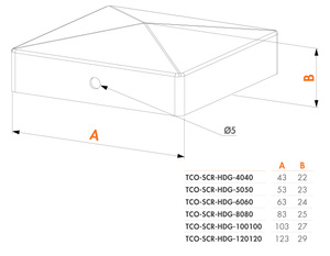 Kapturek przykręcany na profil prostokątny Locinox TCO-SCR, ocynkowany