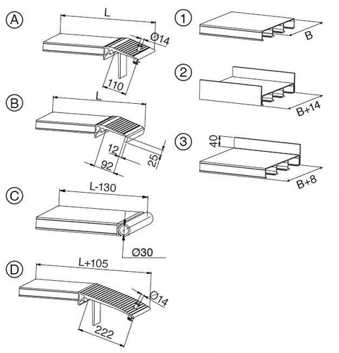 Antypoślizgowa składana aluminiowa rampa najazdowa ALTEC AOS-F 200 (081.55.011)
