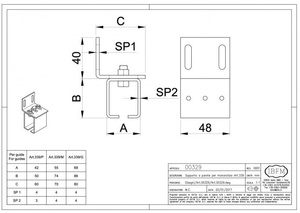 Podpora ścienna IBFM do szyny 57x67 mm, typ 329G
