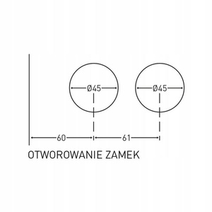 Zestaw okuć do drzwi szklanych Metal-Bud inox kwadratowy, na klucz