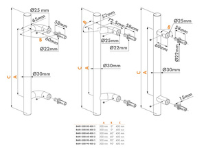 Stały uchwyt z stali nierdzewnej Locinox BAR-I