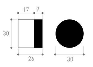 Odbój ścienny Metal-Bud walec, nierdzewny