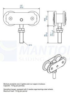 Wózek 4-kołowy MANTION 0663, ocynk