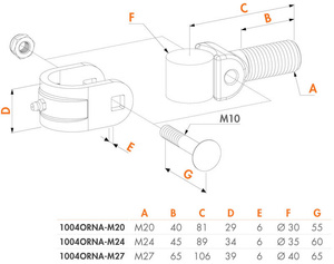 Zawias ślizgowy Locinox 1004ORNA