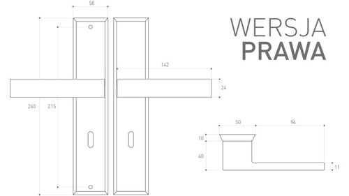 Zewnętrzna klamka drzwiowa Metal-Bud TOTAL patyna