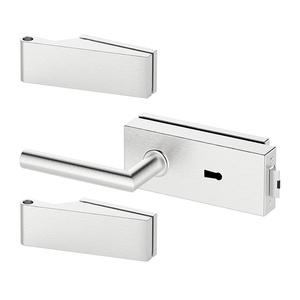 Zestaw okuć do drzwi szklanych Metal-Bud inox kwadratowy, na klucz