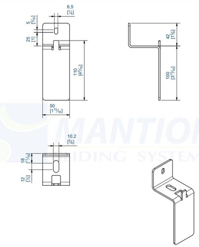 Uchwyt ścienny MANTION 10185, ocynk