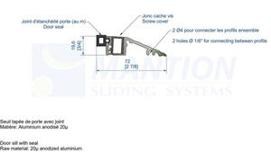 Próg drzwiowy MANTION GHPG16, aluminium anodowane