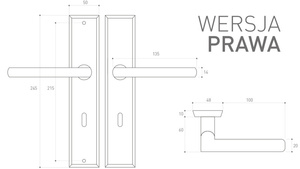 Zewnętrzna klamka drzwiowa Metal-Bud METRO inox plus