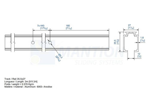 Prowadnica MANTION SAF-EVOLUTION 13108, aluminium, 3000 mm