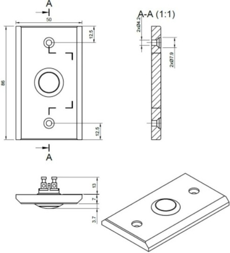 Przycisk wyjścia BIRA Hartte EB03, dotykowy