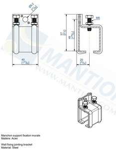 Początkowy uchwyt ścienny MANTION 3631M, ocynk