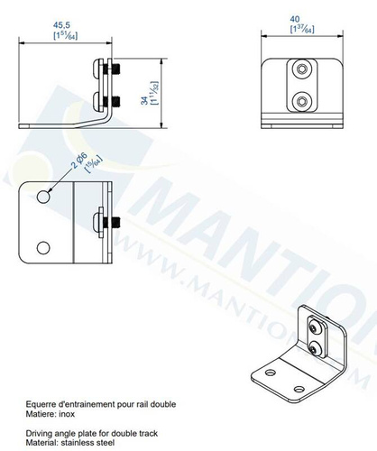 Łącznik do paska zębatego MANTION 10192 do jednoczesnego przesuwu dwóch okiennic