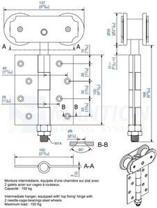 Wózek 4-kołowy z zawiasem MANTION 0562, ocynk