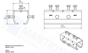 Łącznik szyny MANTION 9031M, ocynk