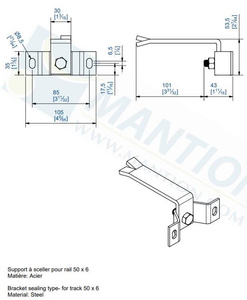 Uchwyt ścienny do wsporników łuków MANTION 1753, ocynk