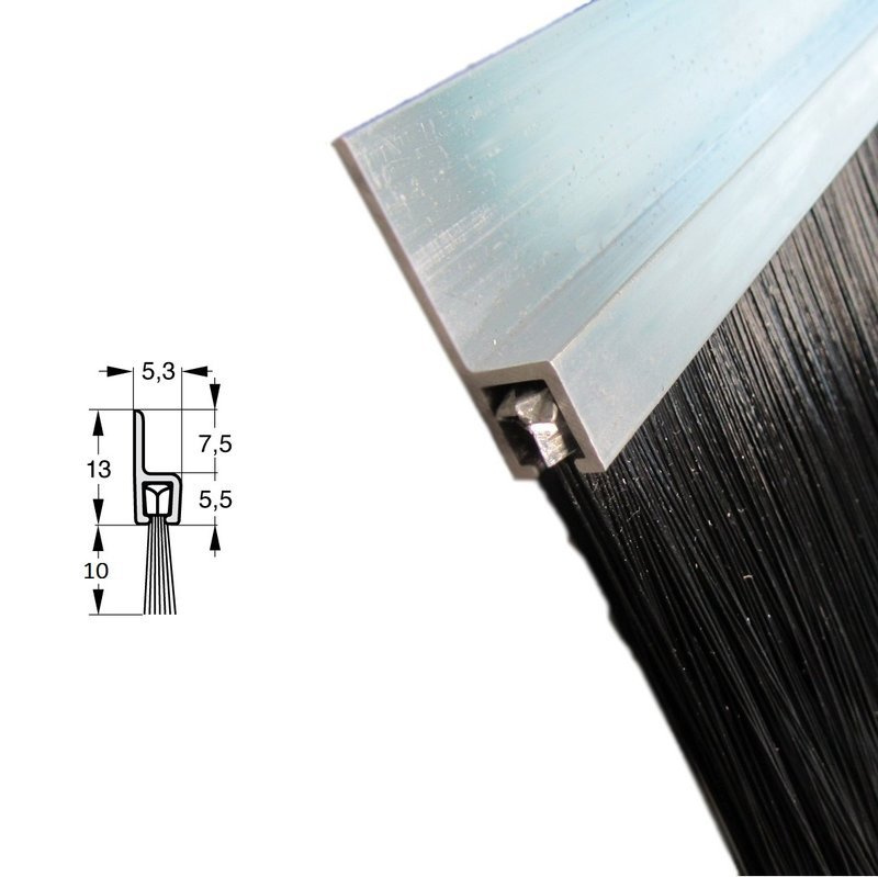 Uszczelka szczotkowa profil ALU H2-10  3000 mm