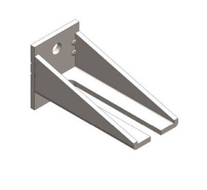 Regulowany podwójny uchwyt ścienny do szyny NIKO 51.B06, stal nierdzewna AISI 304